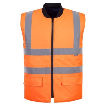 S469ORR5XL, S469 JÓL LÁTHATÓSÁGI KIFORDÍTHATÓ MELLÉNY, Jólláthatósági, Narancssárga, 5XL