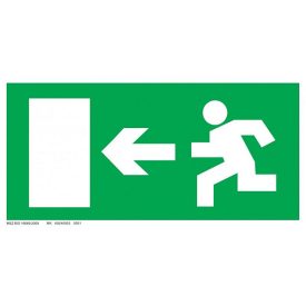 Menekülési út - balra UV tábla