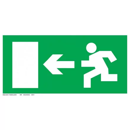 Menekülési út - balra UV tábla