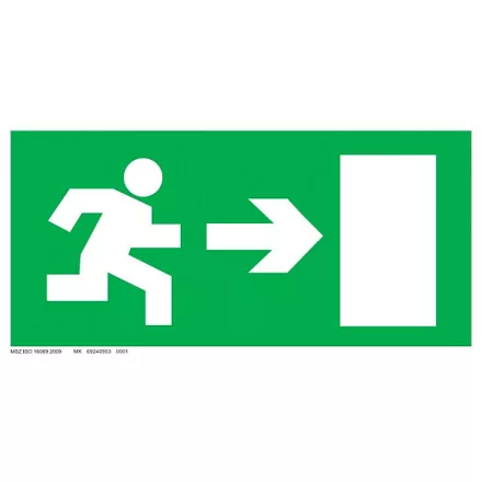 Menekülési út - jobbra UV tábla