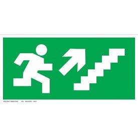 Menekülési út - jobbra fel lépcsőn UV tábla