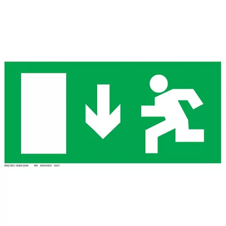 Menekülési út - le UV tábla 