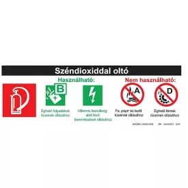   Széndioxiddal oltó tűzoltó készülék, után világítós tűzvédelmi öntapadós tábla TB-00485