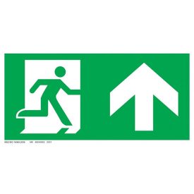 Menekülési út - fel, ajtó bal oldalon UV tábla