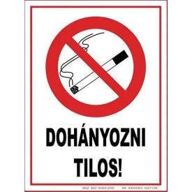 Dohányozni tilos! tábla utánvilágító TB-02146