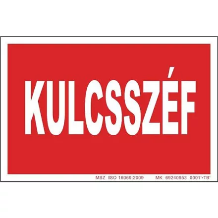 Kulcsszéf UV tábla
