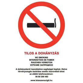   Dohányozni tilos - 5 nyelvű tábla, utánvilágító TB-02155