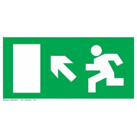 Menekülési út - balra fel UV tábla