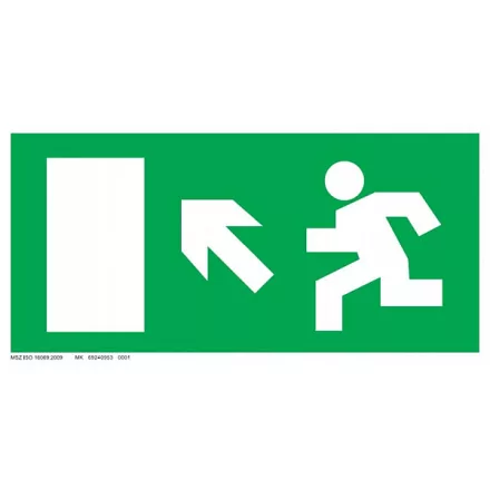 Menekülési út - balra fel UV tábla