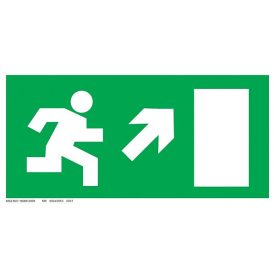 Menekülési út - jobbra fel UV tábla