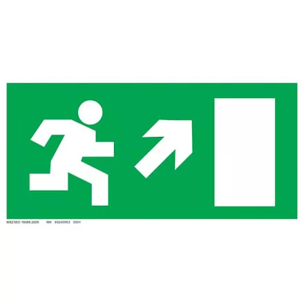 Menekülési út - jobbra fel UV tábla