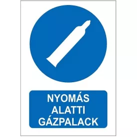 Nyomás alatti gázpalack tábla, utánvilágítós TB-02592