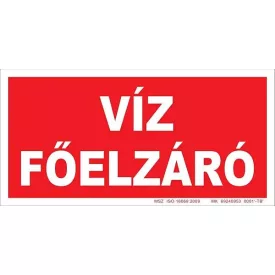 Víz főelzáró tábla, utánvilágító TB-02853