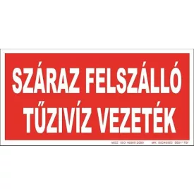   Száraz felszálló tüzivíz tábla, utánvilágító TB-03161