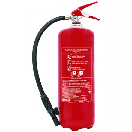 9 L-ES FLUORMENTES BELTÉRI HABBAL OLTÓ TŰZOLTÓ KÉSZÜLÉK + FÉMFÜGGESZTŐ – OLTÁSTELJESÍTMÉNY 55A (MOB)