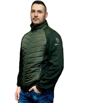 TOP HUNTER JG STEPPELT ŐSZI-TAVASZI BÉLELT DZSEKI, KÖTÖTT HATÁSÚ KAR, ZÖLD ÉS BARNA SZÍNBEN