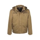 Kabát bélelt, 6 külső zseb (100%pamut) TOP ELITE LENOX, teve barna, 2XL