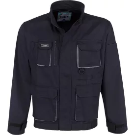   Munkakabát dzseki fazonú rejtett húzózáras nyolc zseb TOP016, sötétkék, 6XL