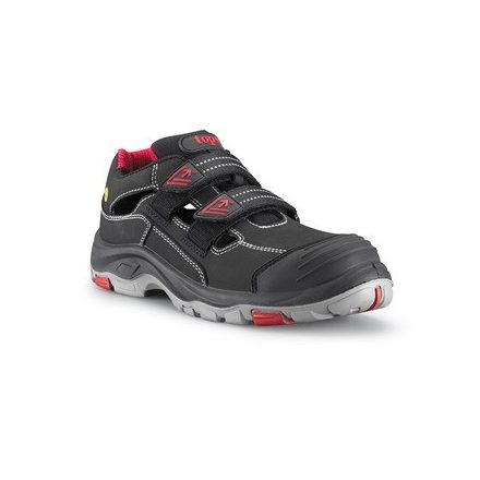 Védőszandál O1 ESD SRC PU/gumi talp TOP BROOKLYN SANDAL, fekete/piros, 41
