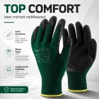 Védőkesztyű latex mártott poliészter TOP COMFORT, fekete/zöld, L