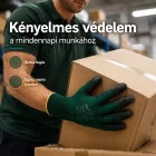 Védőkesztyű latex mártott poliészter TOP COMFORT, fekete/zöld, S