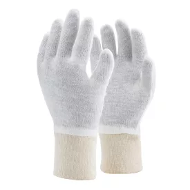   Kesztyű kötött vékony pamut/poliészter duplaszálas TOP COPE2 THIN, fehér, 9