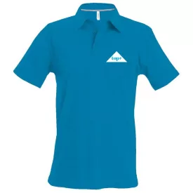   Póló (TOP logóval hímzett) galléros TOP, trópusi kék, 2XL