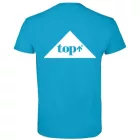 Póló (TOP logóval feliratozott, hímzett) kereknyakú TOP, vízkék, 2XL