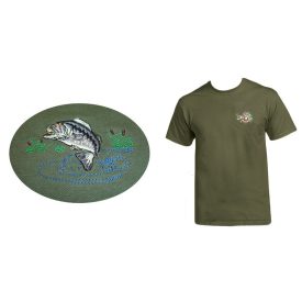 Póló (hal hímzéssel) kereknyakú katonai szín, 4XL