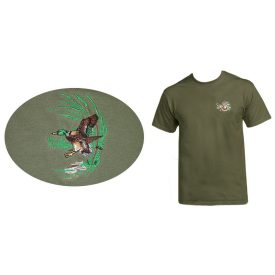 Póló (vadkacsa hímzéssel) kereknyakú katonai szín, S