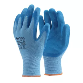   Védőkesztyű latex mártott poliészter csúszásmentes TOP JACK, kék, M