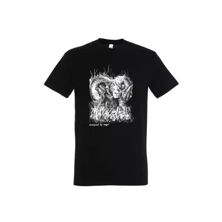 Póló (kos mintával) kereknyakú (100%pamut 190gr/m2) TOP, fekete, 4XL