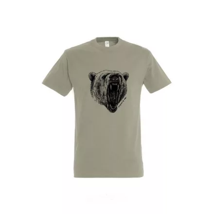Póló (medve mintával) kereknyakú (100%pamut 190gr/m2) TOP, khaki, 4XL