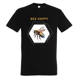   Póló (méhecske mintával Bee Happy) kereknyakú TOP, deep black, 3XL