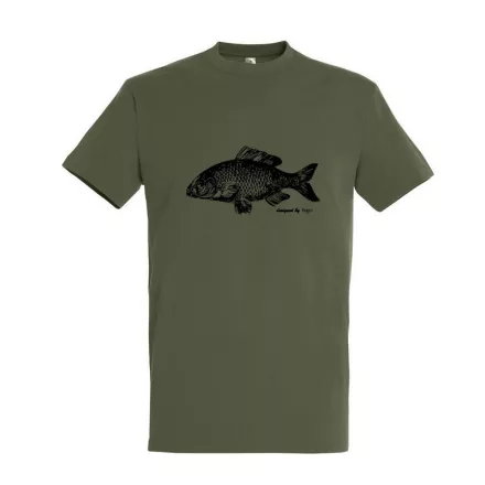 Póló (ponty mintával) kereknyakú (100%pamut 190gr/m2) TOP, katonai szín, 4XL