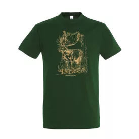   Póló (szarvas mintával) kereknyakú (100%pamut 190gr/m2) TOP, bottle green, M
