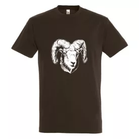   Póló (muflon mintával) kereknyakú (100%pamut 190gr/m2) TOP, csokoládé, M