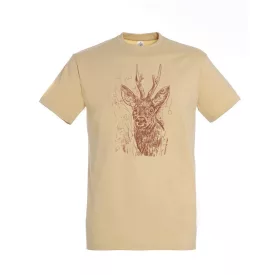   Póló (őz mintával) kereknyakú (100%pamut 190gr/m2) TOP, sand, 2XL