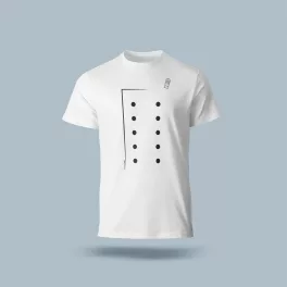 Póló (séfkabát mintával) kereknyakú (100%pamut 190gr/m2) TOP, fehér