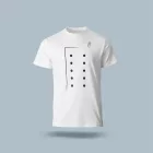 Póló (séfkabát mintával) kereknyakú (100%pamut 190gr/m2) TOP, fehér, 2XL