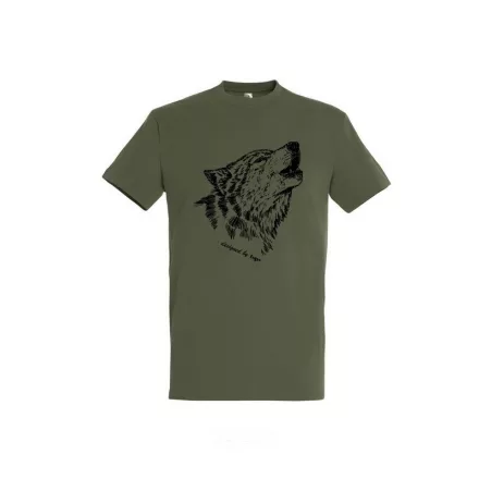 Póló (farkas mintával) kereknyakú (100%pamut 190gr/m2) TOP, katonai szín, XL