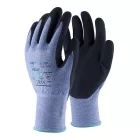Védőkesztyű TOP RCL001 PE+spandex, habosított érdesített latex mártás, kék/fekete, 10