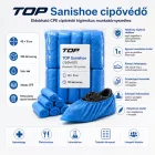 Cipővédő TOP SANISHOE gumírozott CPE, kék, 100db/csomag