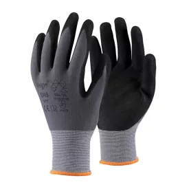   Kesztyű homokszemcsés nitrilhabba mártott nylon TOP SNS, fekete/szürke, 8