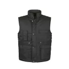 TOP VEST BASIC bélelt mellény, 80% poliészter, 20% pamut, multifunkciós zsebek, fekete, 4XL