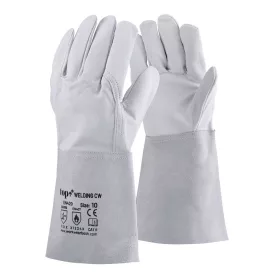   TOP WELDING CW hegesztőkesztyű, 15 cm bivalybőr mandzsetta, szürke