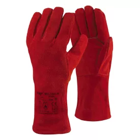   TOP WELDING-R Base bélelt hegesztőkesztyű, erős marhabőr, piros, 10