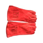 TOP WELDING-R Base bélelt hegesztőkesztyű, erős marhabőr, piros, 10