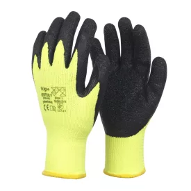   Kesztyű latex mártott kevertszálas TOP WINTER Y, sárga/fekete, XXL