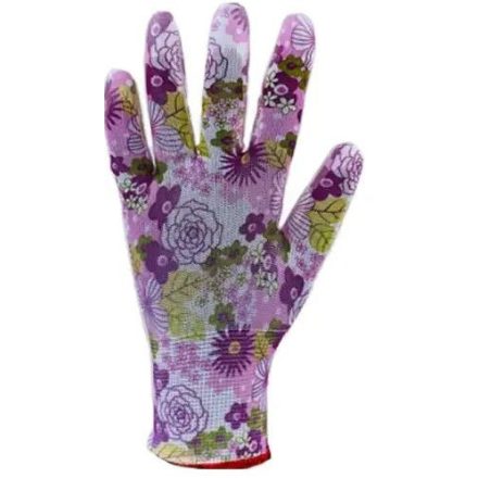 TOP PU FLOWER PU MÁRTOTT VÉDŐKESZTYŰ, GUMÍROZOTT MANDZSETTA ÉS VIRÁG MINTÁZATTAL